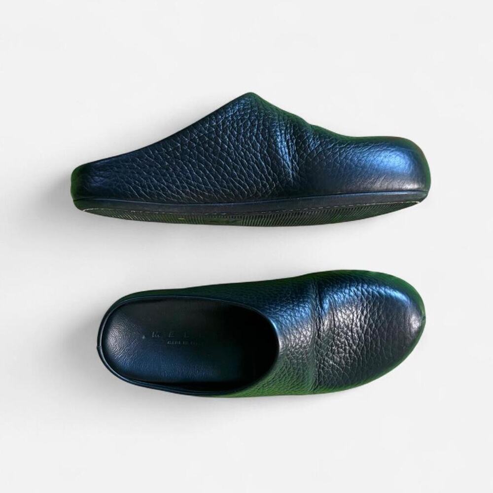 $950 Marni Black Leather Fussbett Sabot Mules Made in Italy Minimalist Size 36 - Picture 2 of 7
